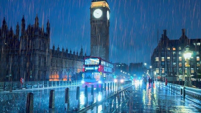 Precipitation in London in August? card icon